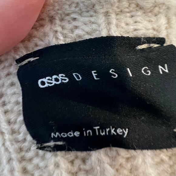 ASOS DESIGN One Shoulder Knit Sweater Off Shoulder In Oatmeal - Picture 10 of 10